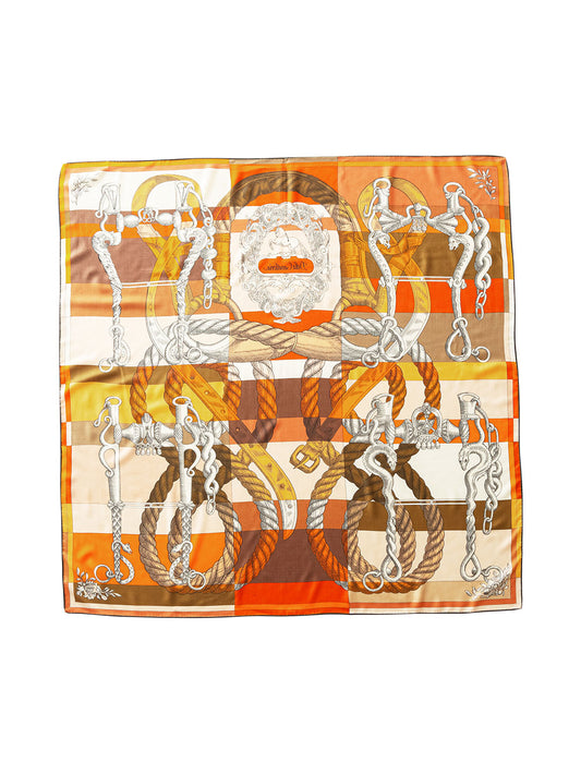 ZSYM204 Horse Knight Silk Wool Large Square Scarf