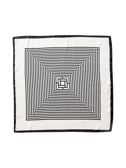 ZSFJ150 Black And White Striped Small Square Scarf