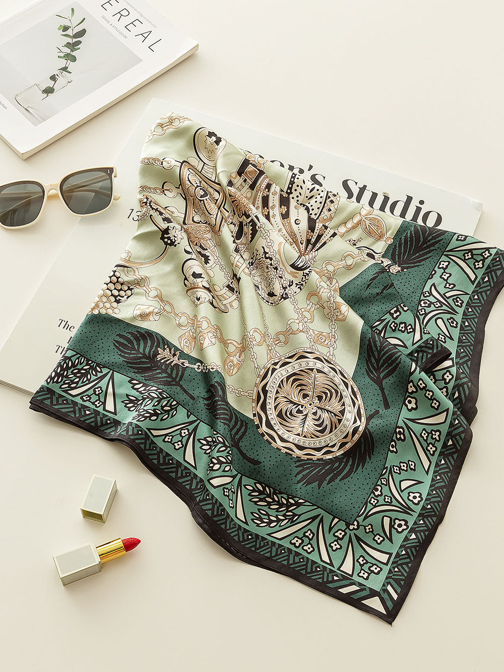 S907-1 Egyptian Scepter Silk Scarf