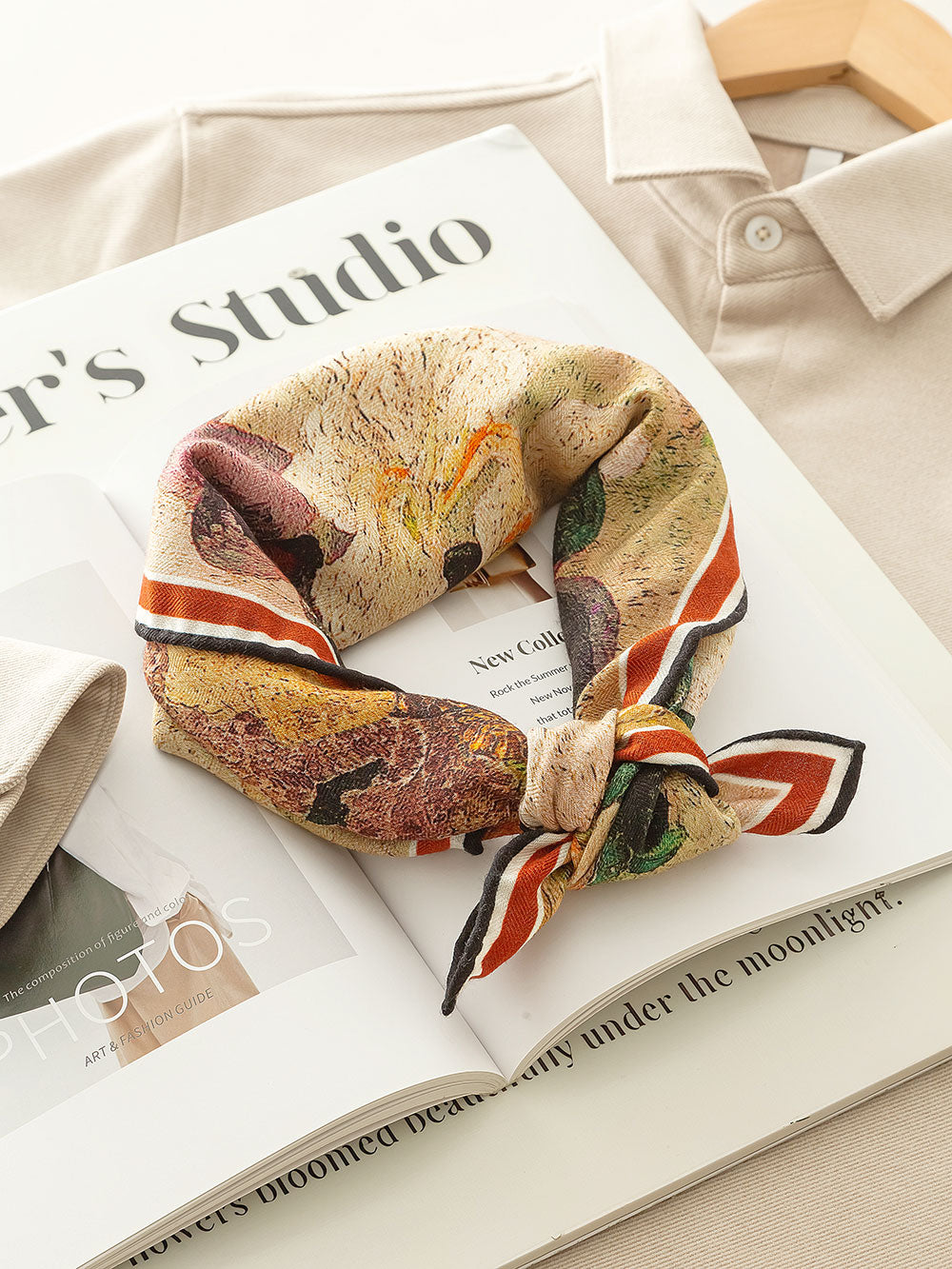 ZSYM106 Oil Painting Iris Scarf