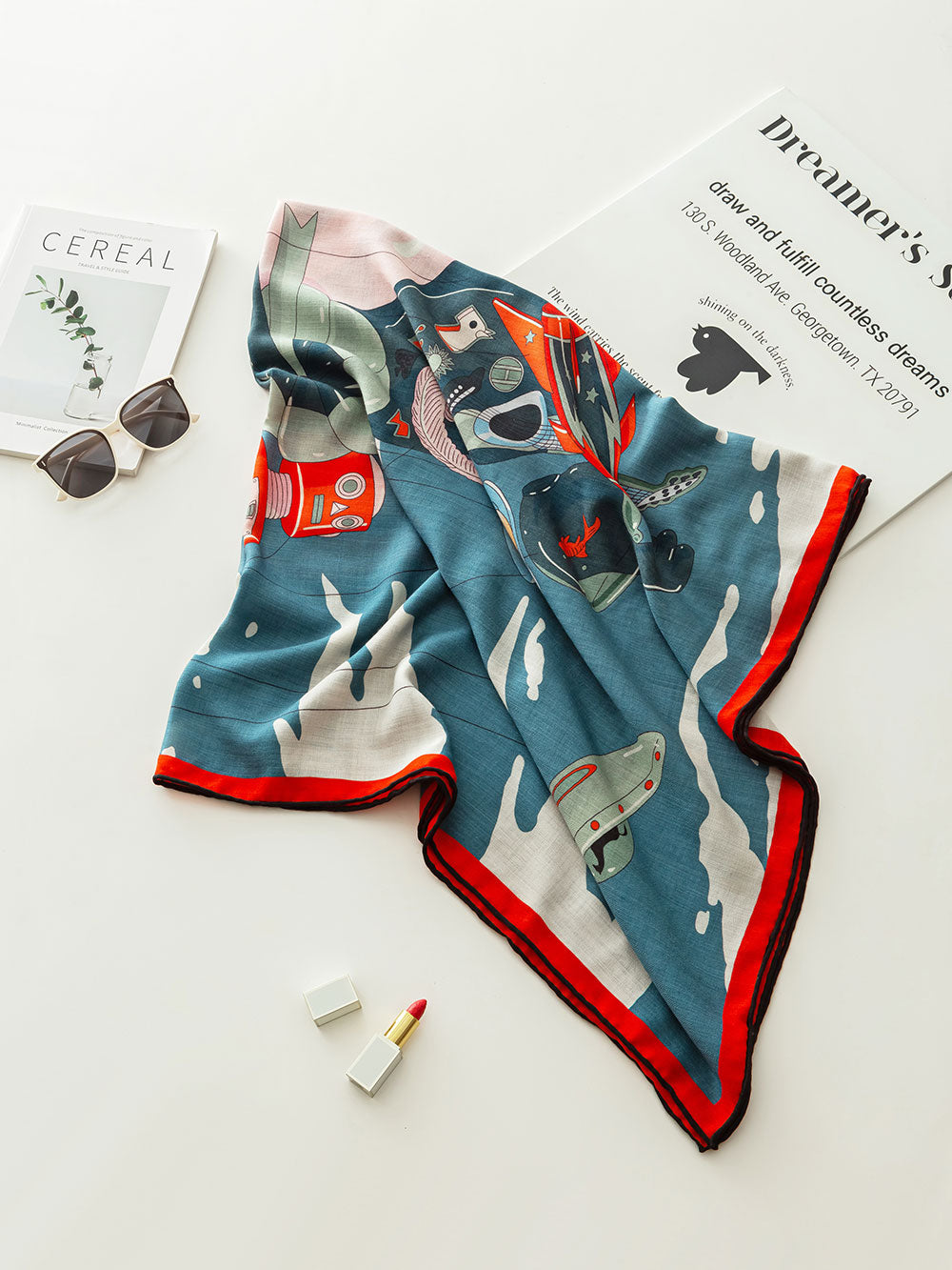 ZSYM210-2 Horse Parade Silk Wool Large Square Scarf