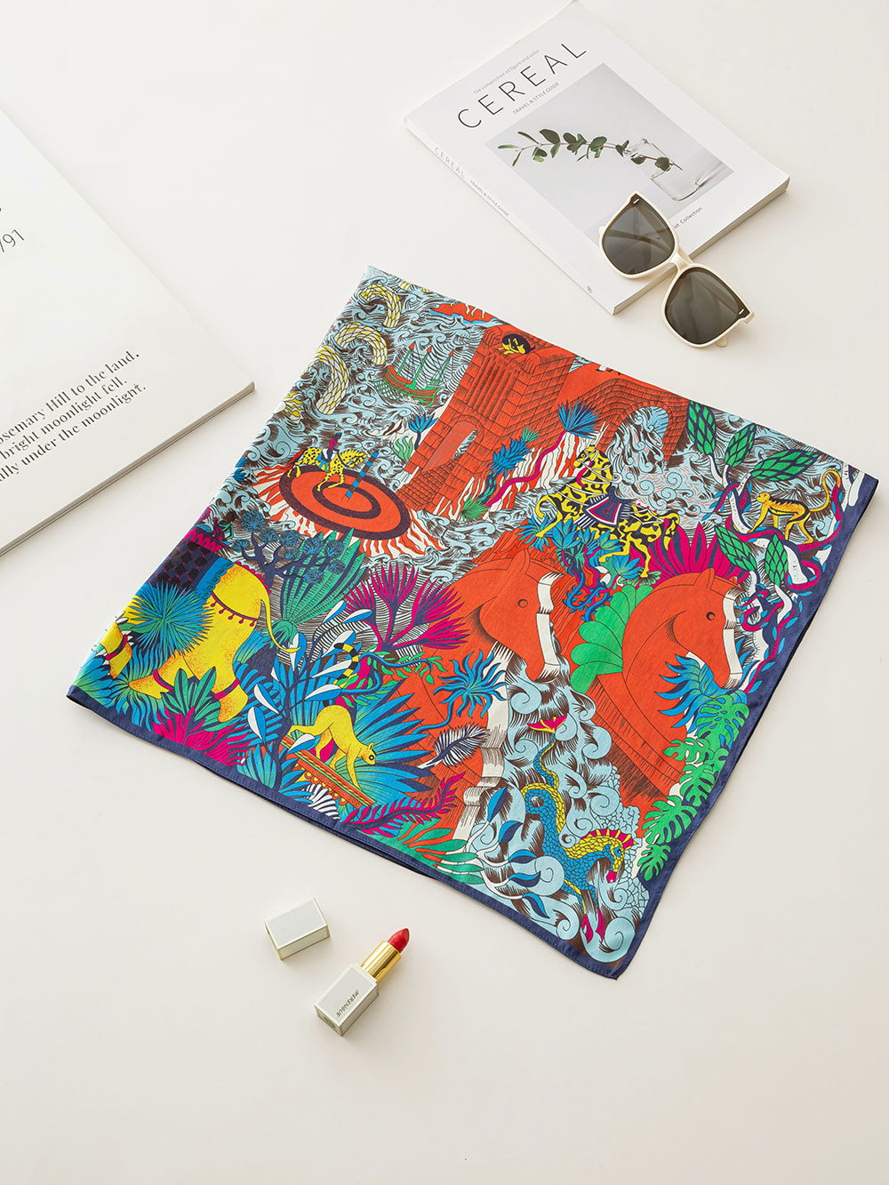 S904 Animal City Silk Large Square Scarf