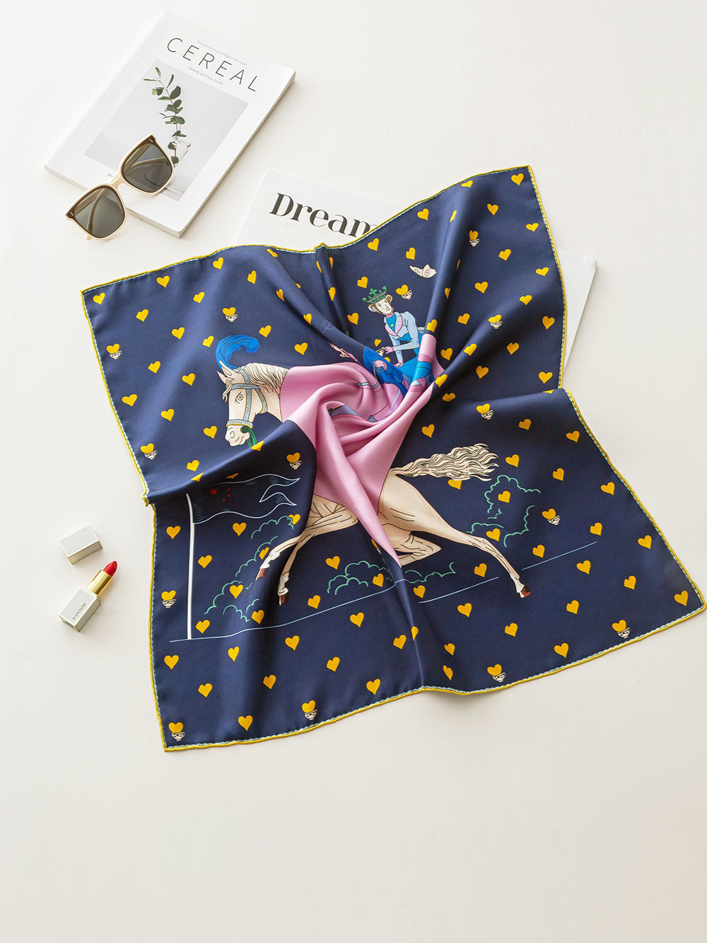 XWC743 Tea Time Silk Twill Square Scarf