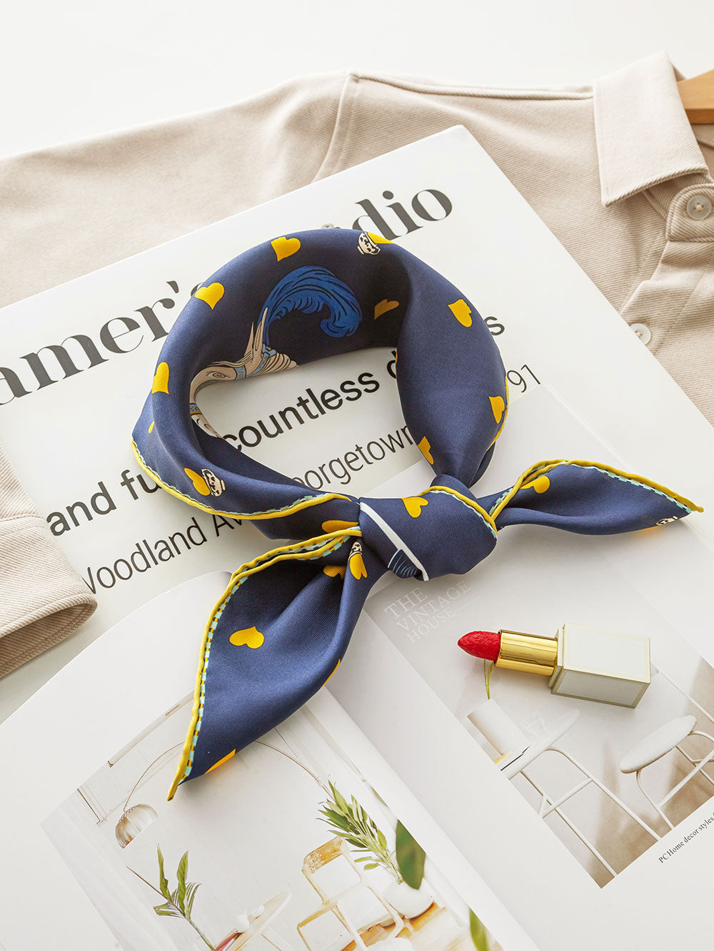 XWC743 Tea Time Silk Twill Square Scarf