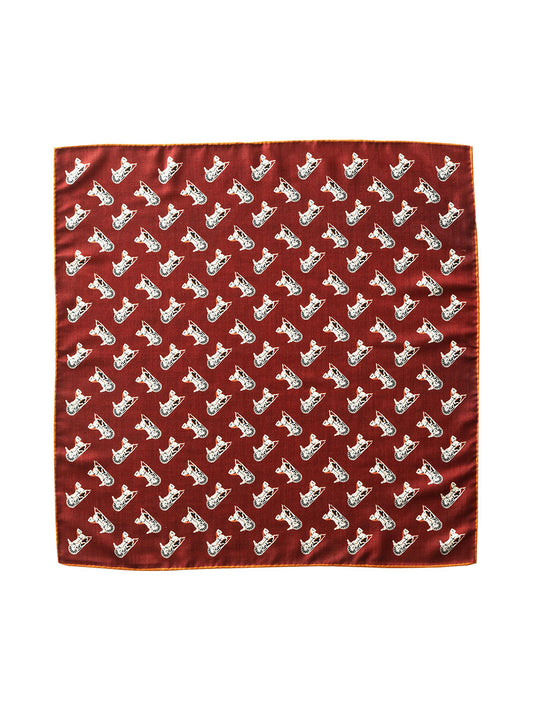 ZSYM102 Classic Car Silk Wool Square Scarf
