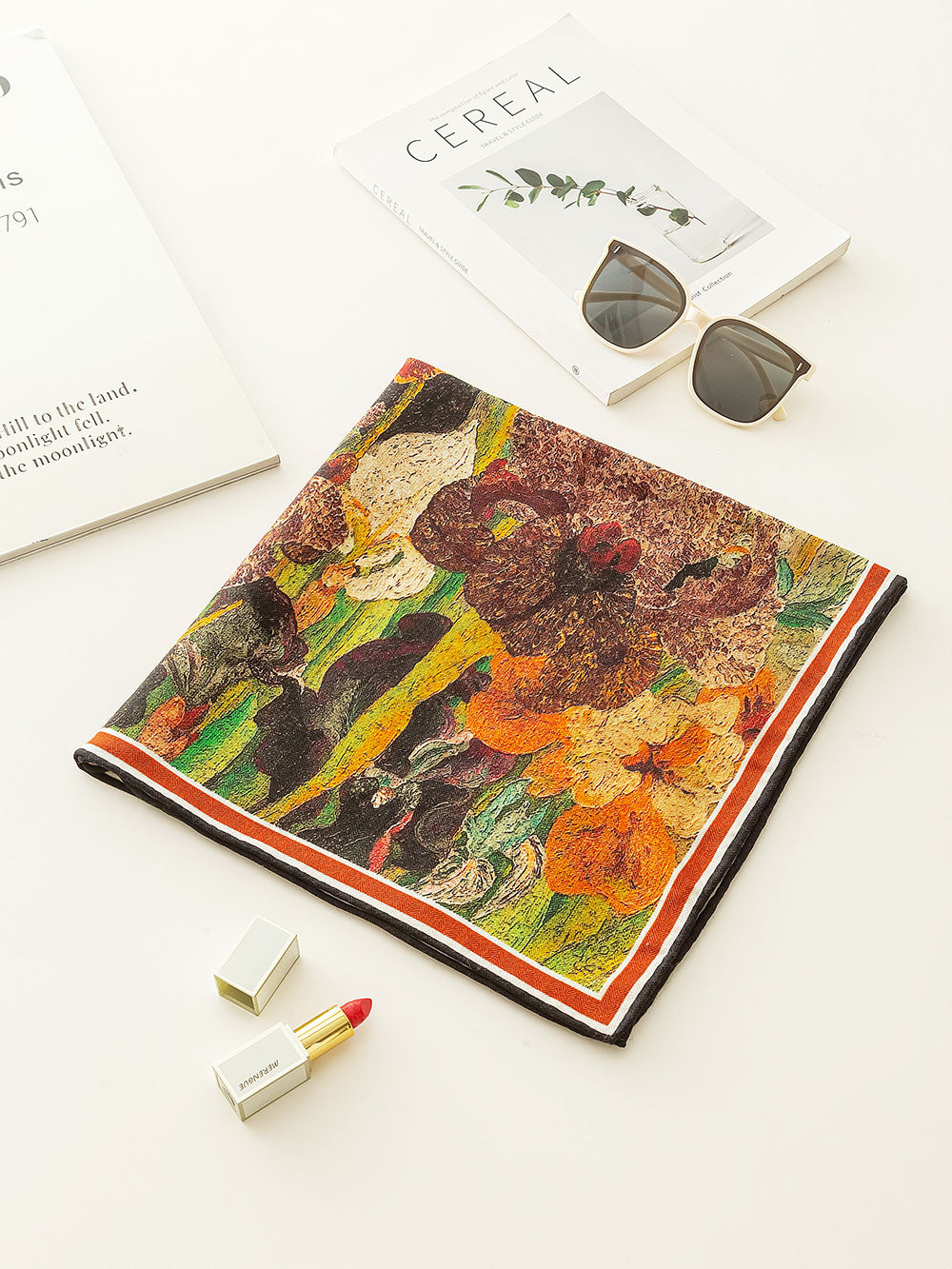 ZSYM106 Oil Painting Iris Scarf