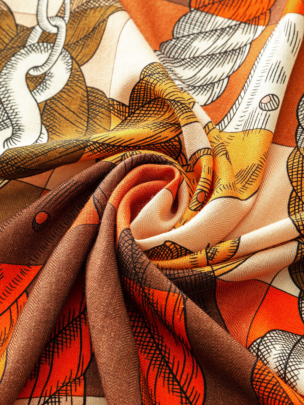 ZSYM204 Horse Knight Silk Wool Large Square Scarf