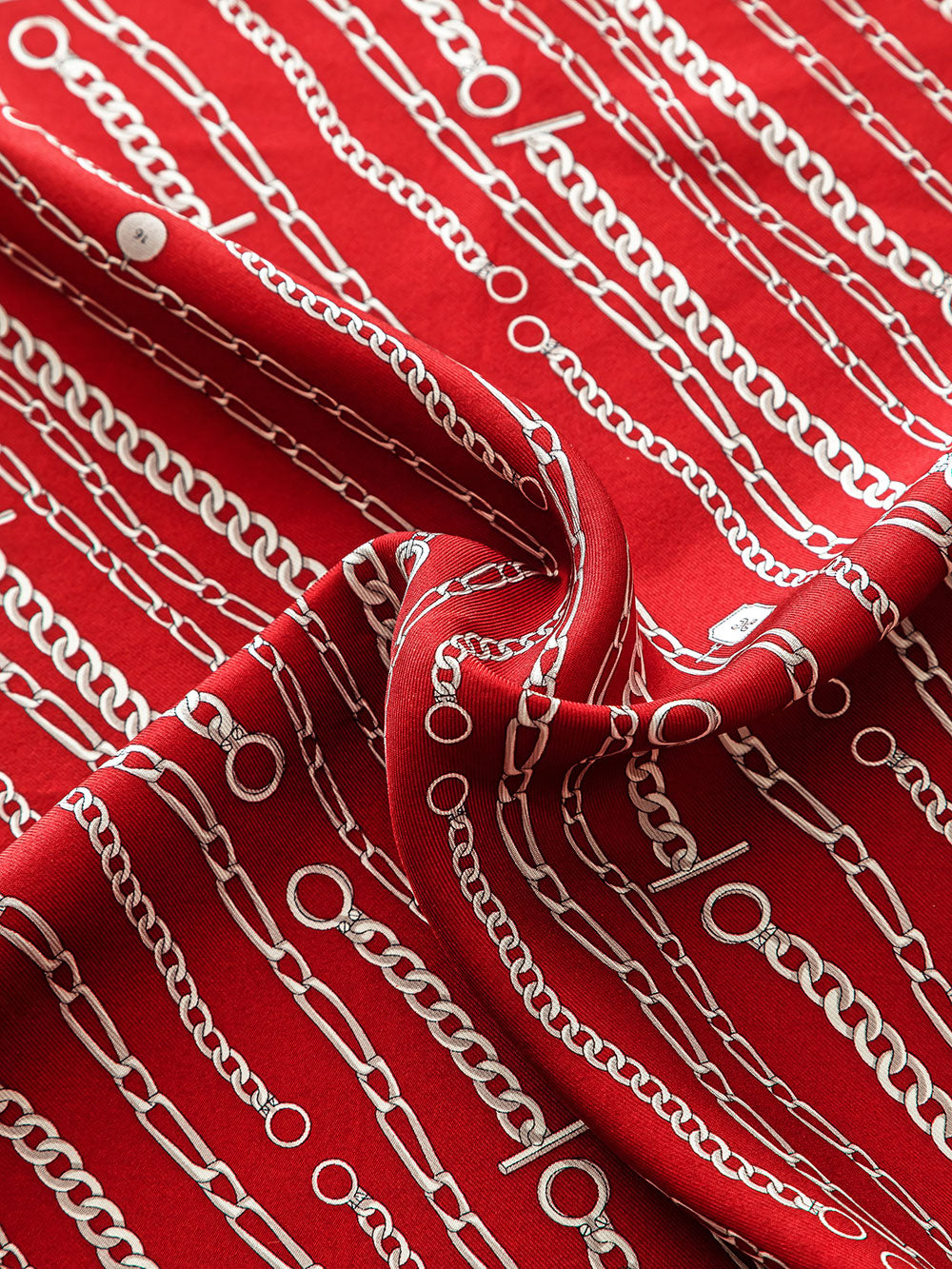 XWC7105-2 Chain Baroque Silk Twill Square Scarf