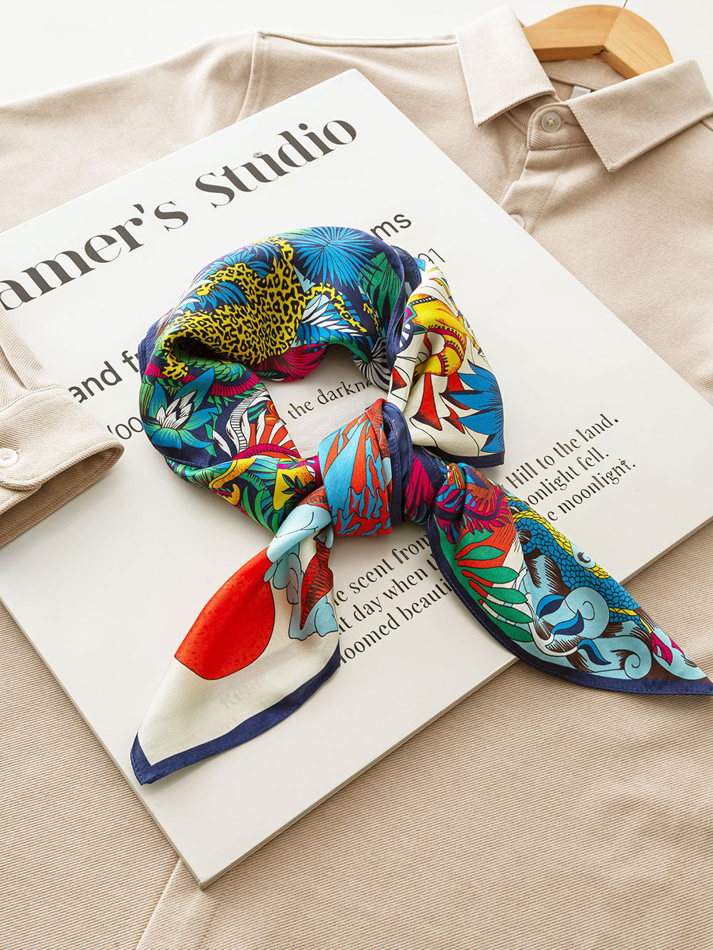 S904 Animal City Silk Large Square Scarf