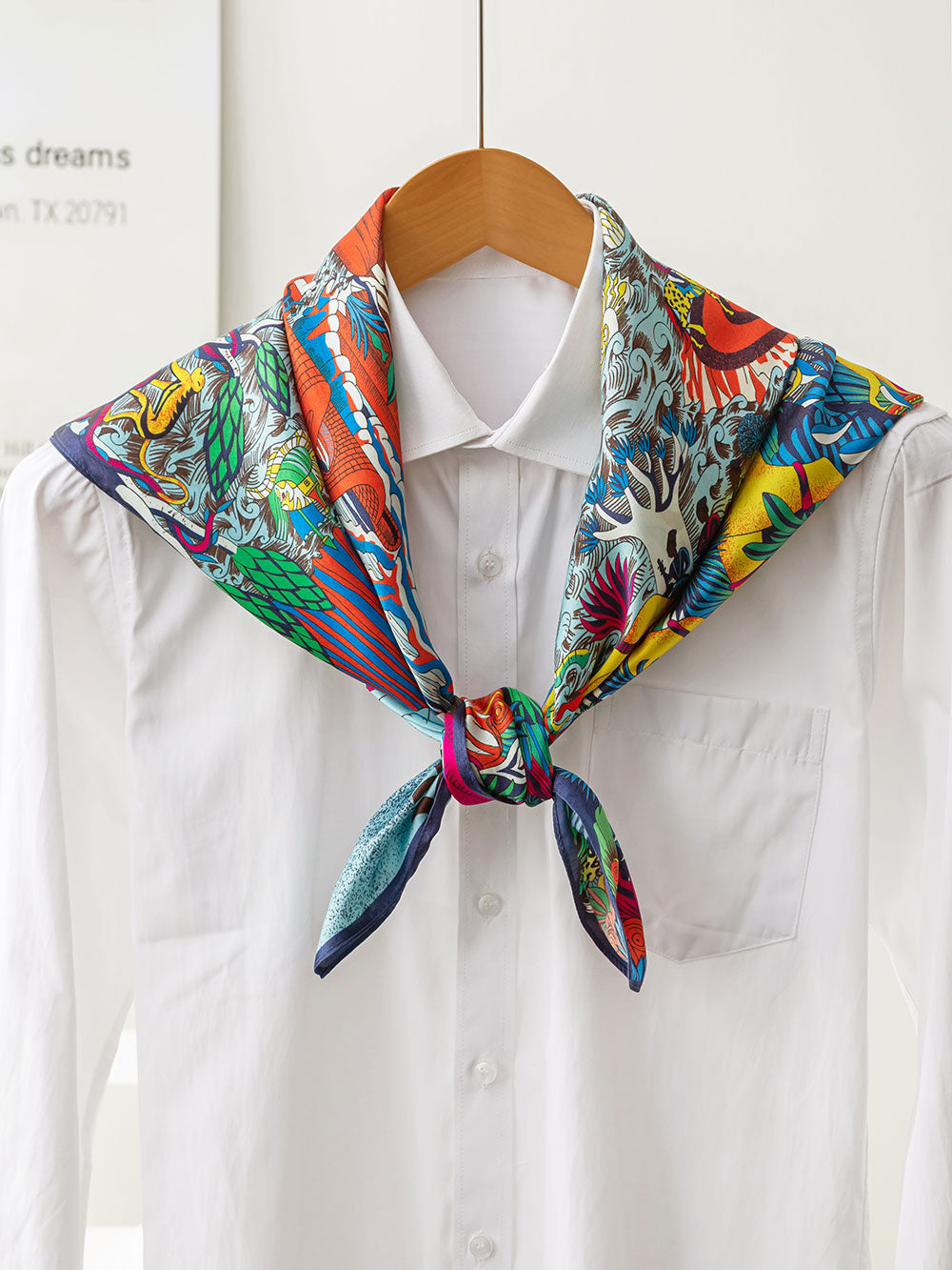 S904 Animal City Silk Large Square Scarf